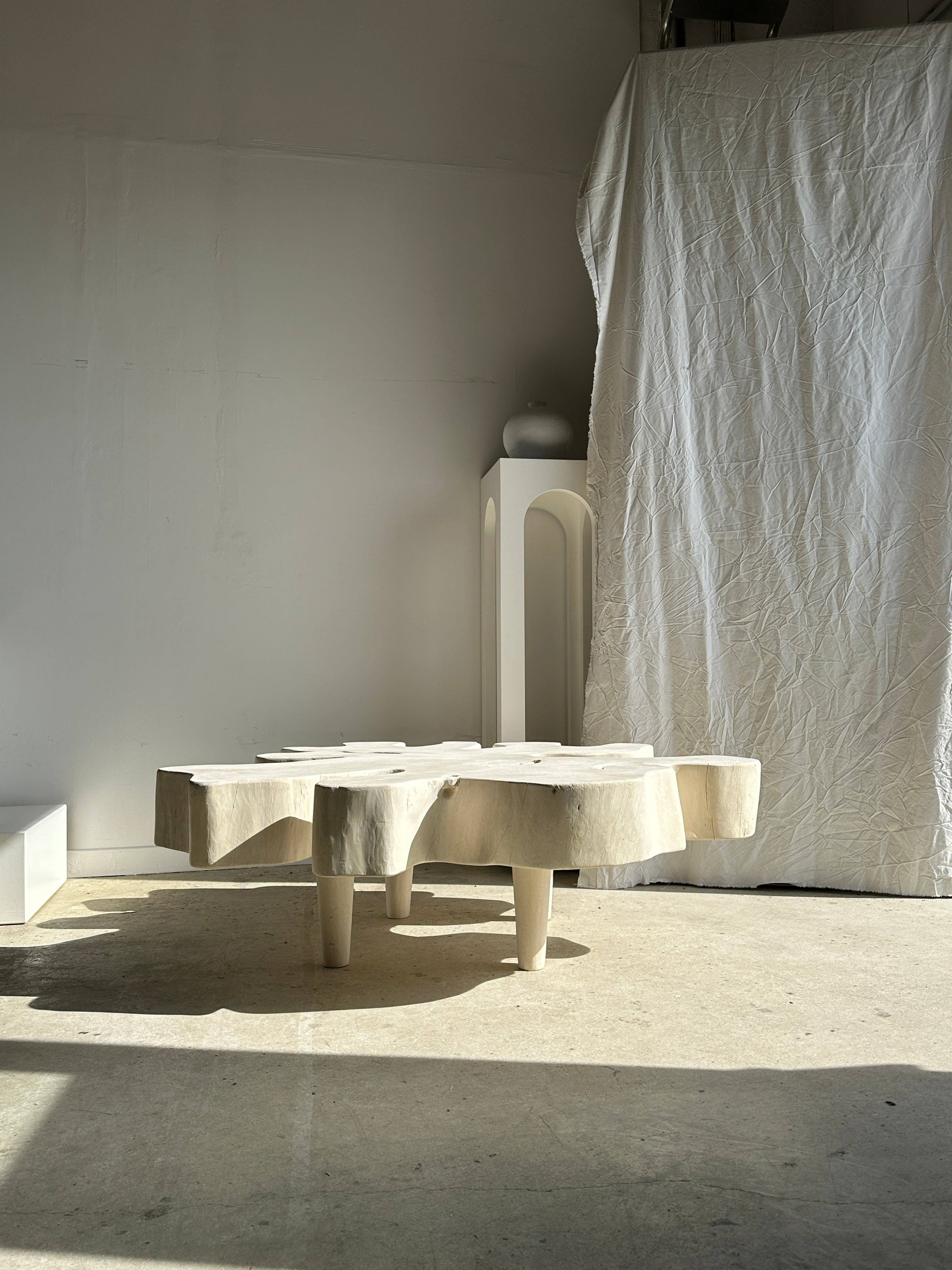 Office Objets - Wholesale Coffee Table - Very large coffee table in bleached mango wood with organic top D:140cm15