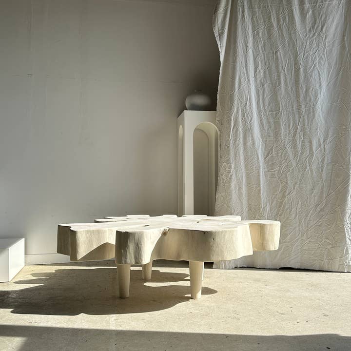 Office Objets - Wholesale Coffee Table - Very large coffee table in bleached mango wood with organic top D:140cm15