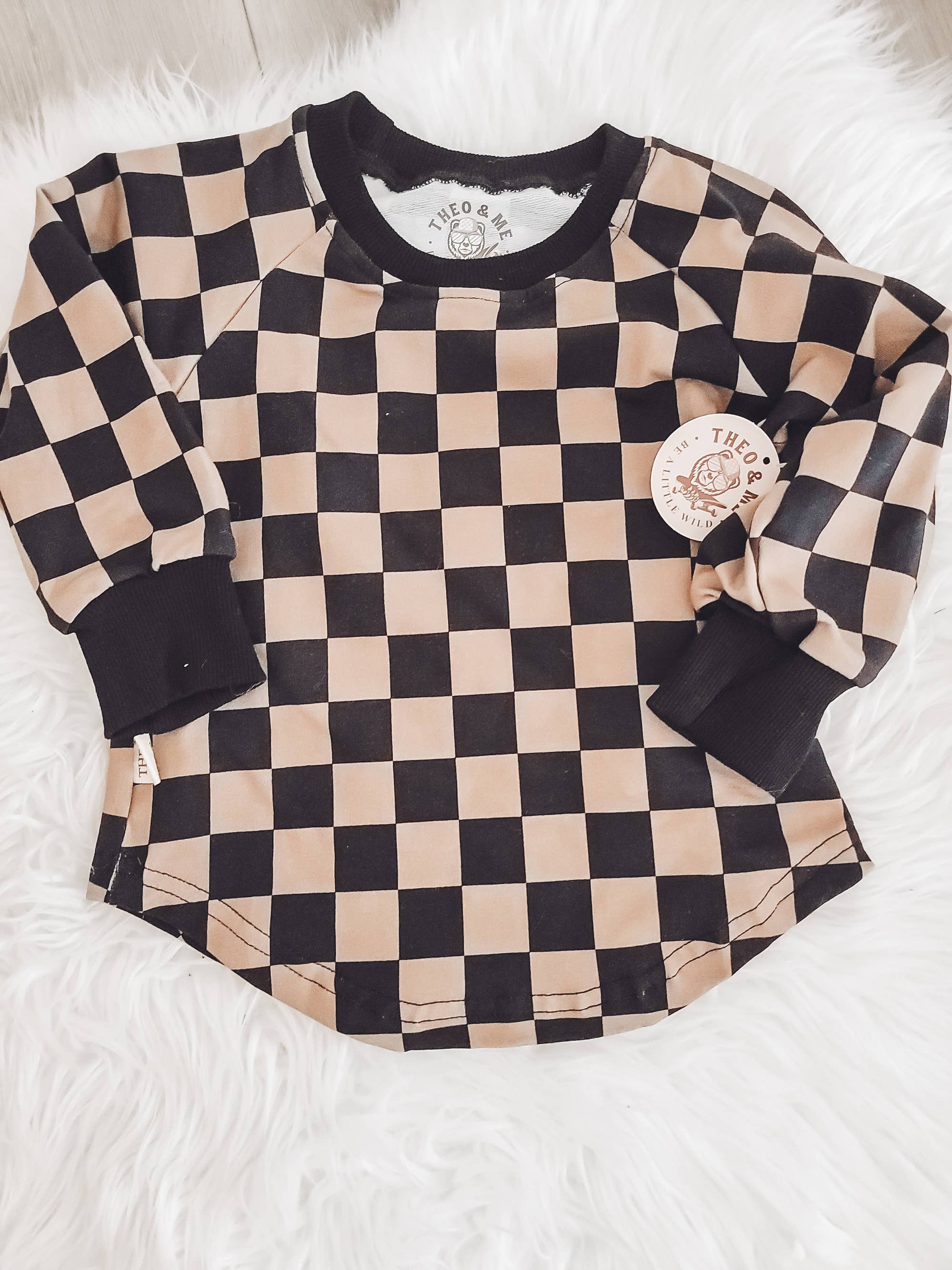 Rufflеѕ & Bоwtіеѕ - Affordable Boys & Girls Clothing - Wholesale Sleepwear Set - Kids - Unisex Toddler Kids 2 Piece Jogger Set - Black & Brown Check3