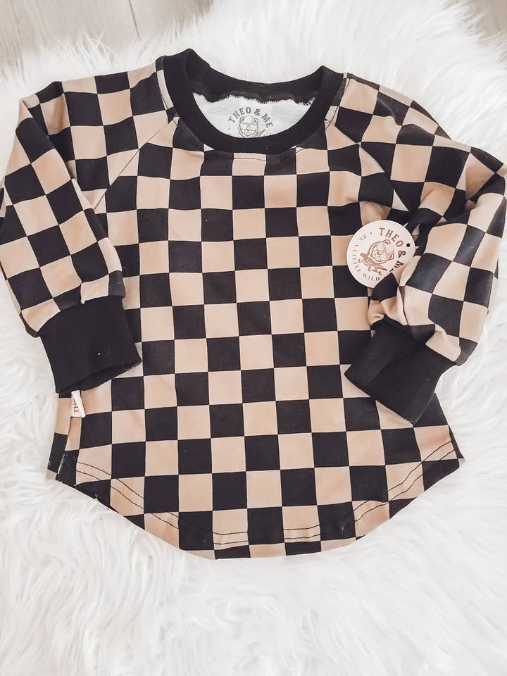 Rufflеѕ & Bоwtіеѕ - Affordable Boys & Girls Clothing - Wholesale Sleepwear Set - Kids - Unisex Toddler Kids 2 Piece Jogger Set - Black & Brown Check3