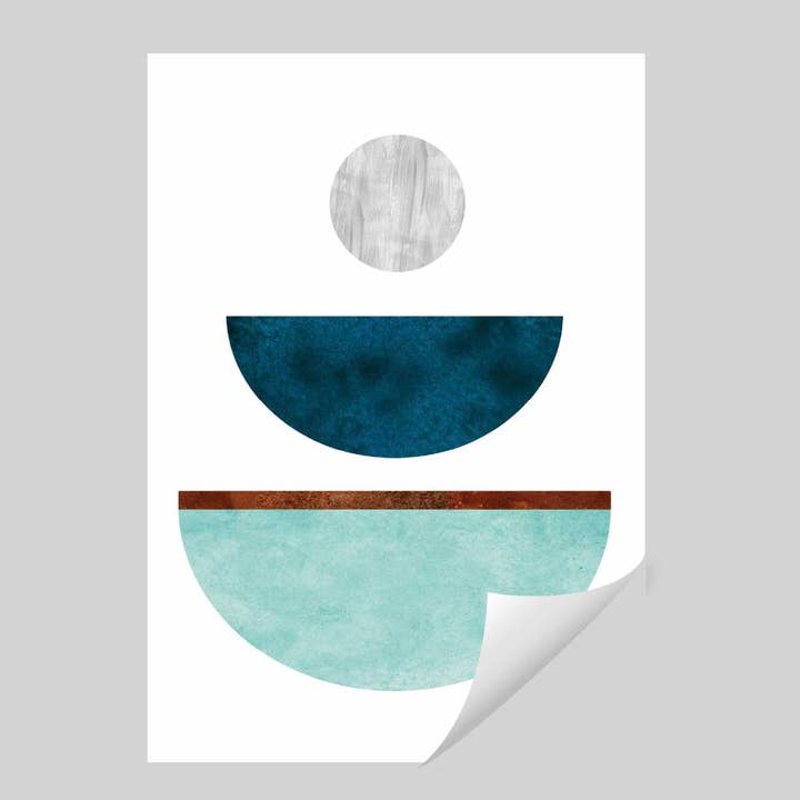 Geometrisk abstrakt kricka, Aqua och koppar nr 2 för wholesale av Artze Wall Art