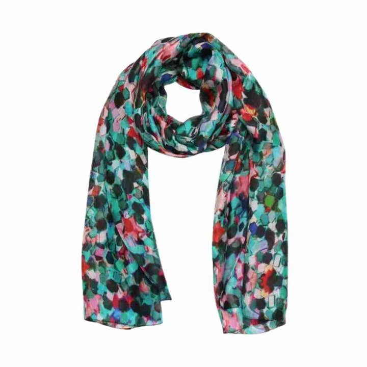 Abstract Print Pure Silk Designer Scarf for wholesale by Namaskar Australia