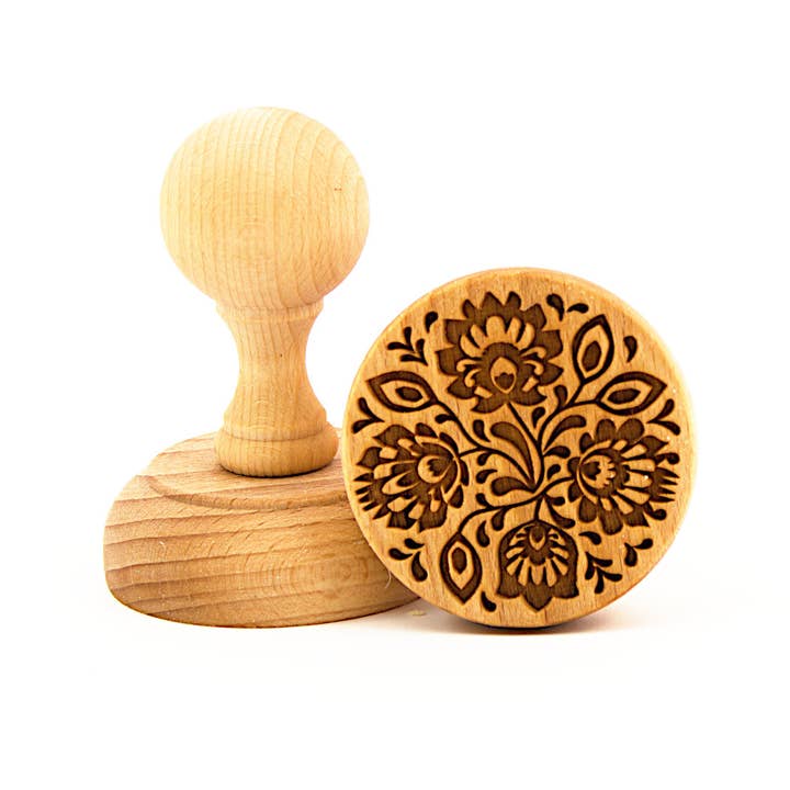 Folkroll - Wholesale Cookie Cutter - Folk Floral Stamp1