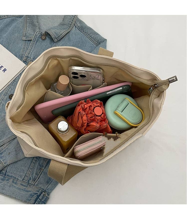 wandf - Wholesale Tote Bag - Women's - Large Capacity Canvas Fashion Women's Tote Bag Shoulder Bag5