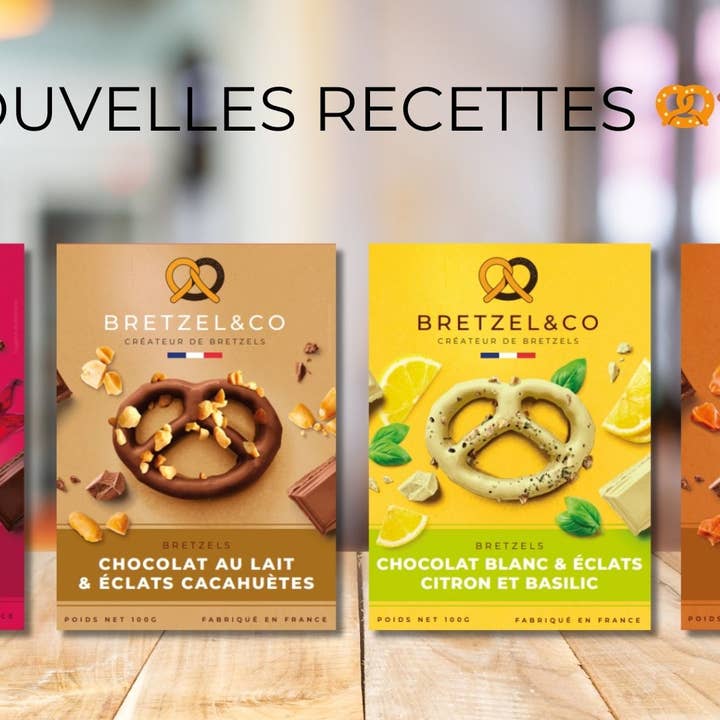 Bretzel&Co - Vente Friandises enrobées de chocolat - Bretzel Chocolat blanc - citron basilic