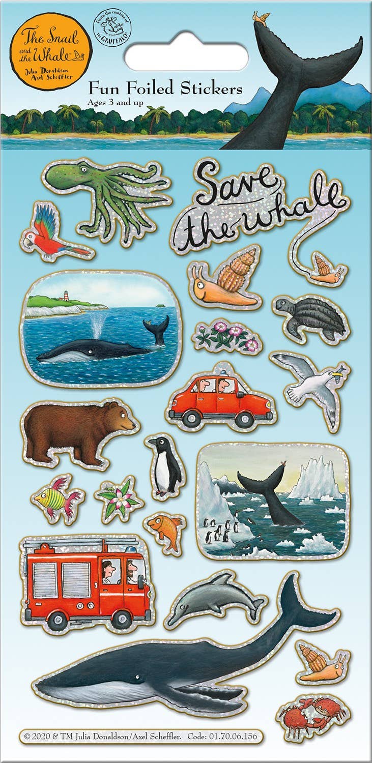 Paper Projects Ltd – wholesale Sticker – Child & baby – The Snail and The Whale Foiled Sticker Pack0