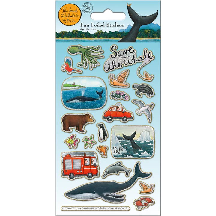 Paper Projects Ltd – wholesale Sticker – Child & baby – The Snail and The Whale Foiled Sticker Pack