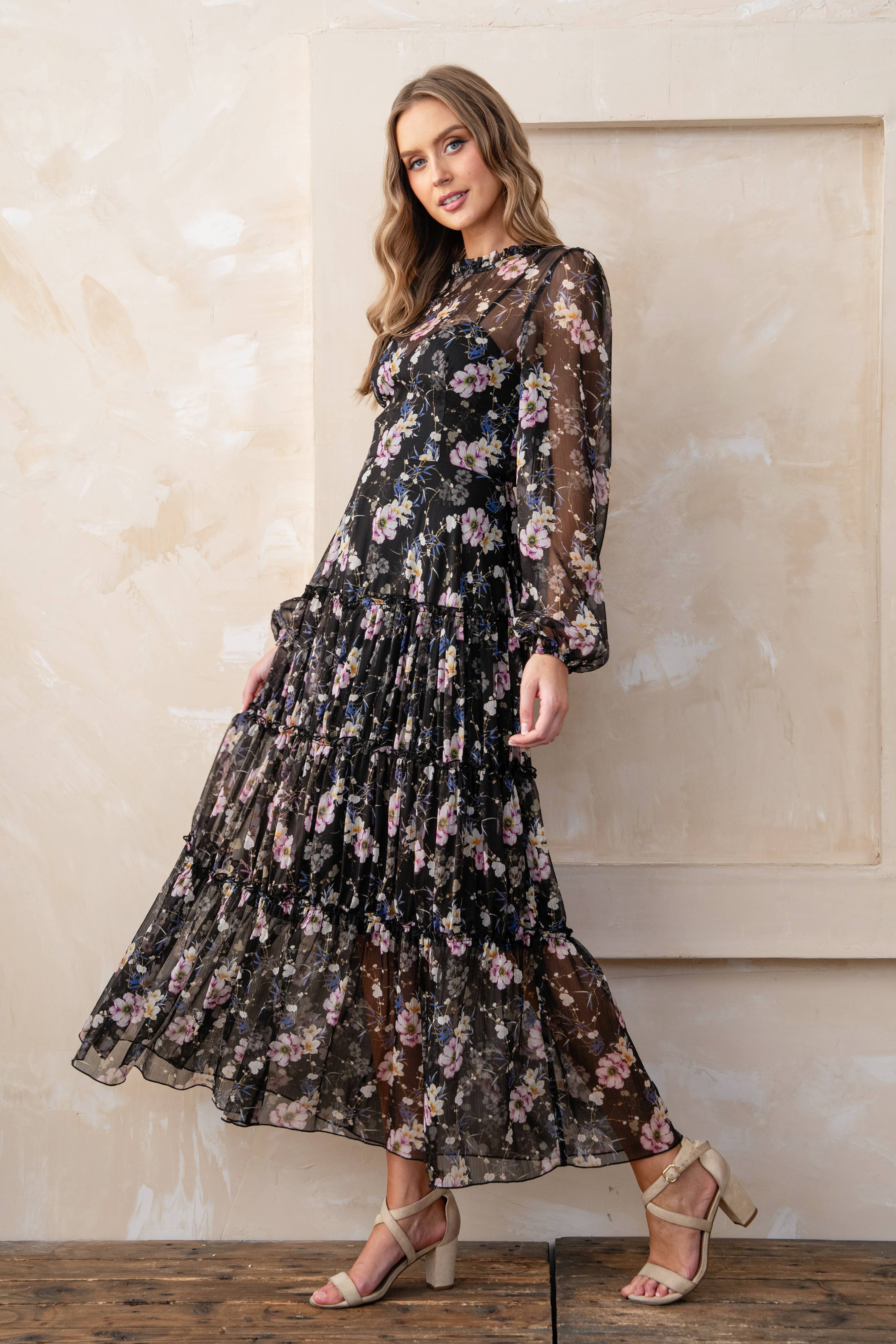 Rosemore Couture - Vente Robe – femme - ROBE À IMPRIMÉ FLORAL COL CŒUR13