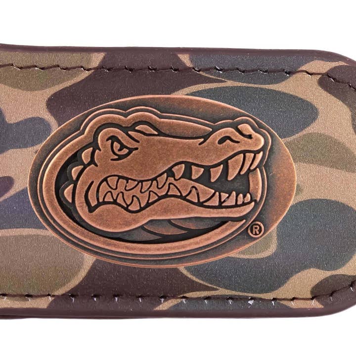 Florida Gators Camo Leather Money Clip. for wholesale by Zep-Pro