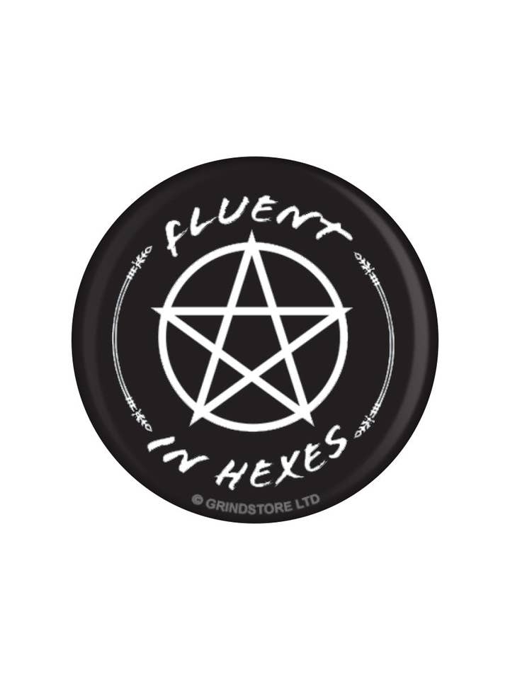 Distintivo Fluent In Hexes da 31 mm per la vendita all'ingrosso da parte di Grindstore