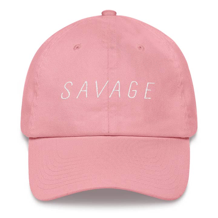 Savage Dad Hat - Powder Pink for wholesale by BKLYN LEAGUE