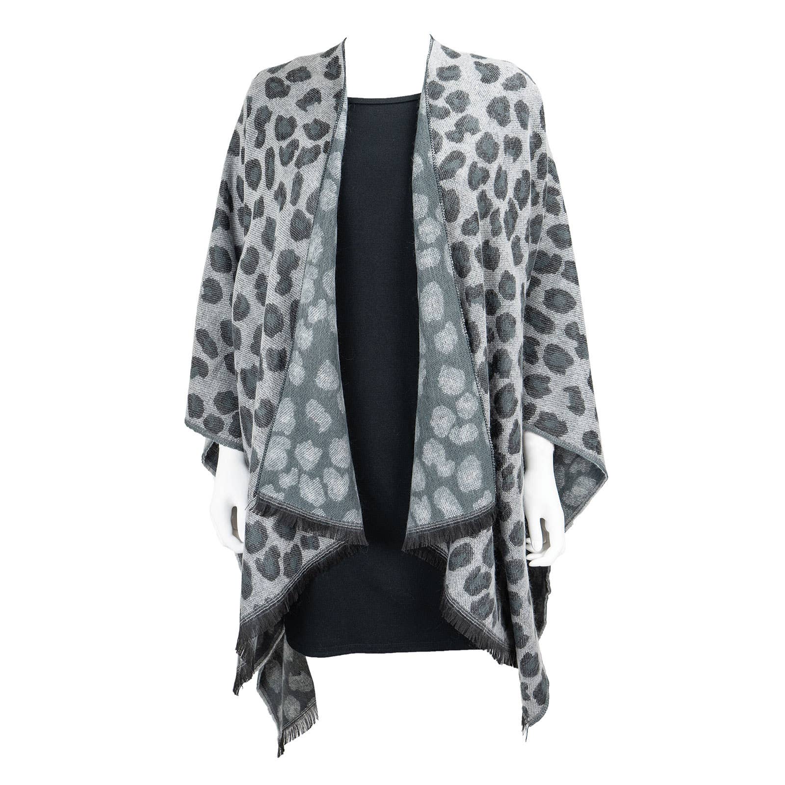 DM Merchandising - Wholesale Wrap - Women's - Britt's Knits Snow Leopard Wrap Open Stock4