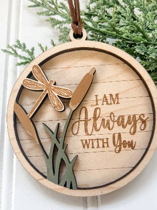 "Jag är alltid med dig" Trollslända Minnesprydnad för wholesale av Country Roads Rustic Decor