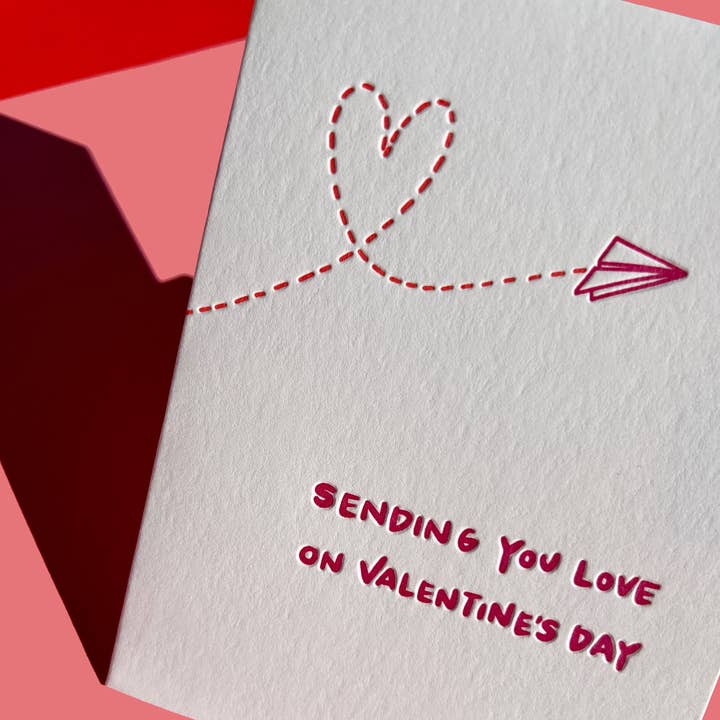 INK MEETS PAPER - Wholesale Valentine's Day Card - Paper Airplane Valentine - Valentine's Day card