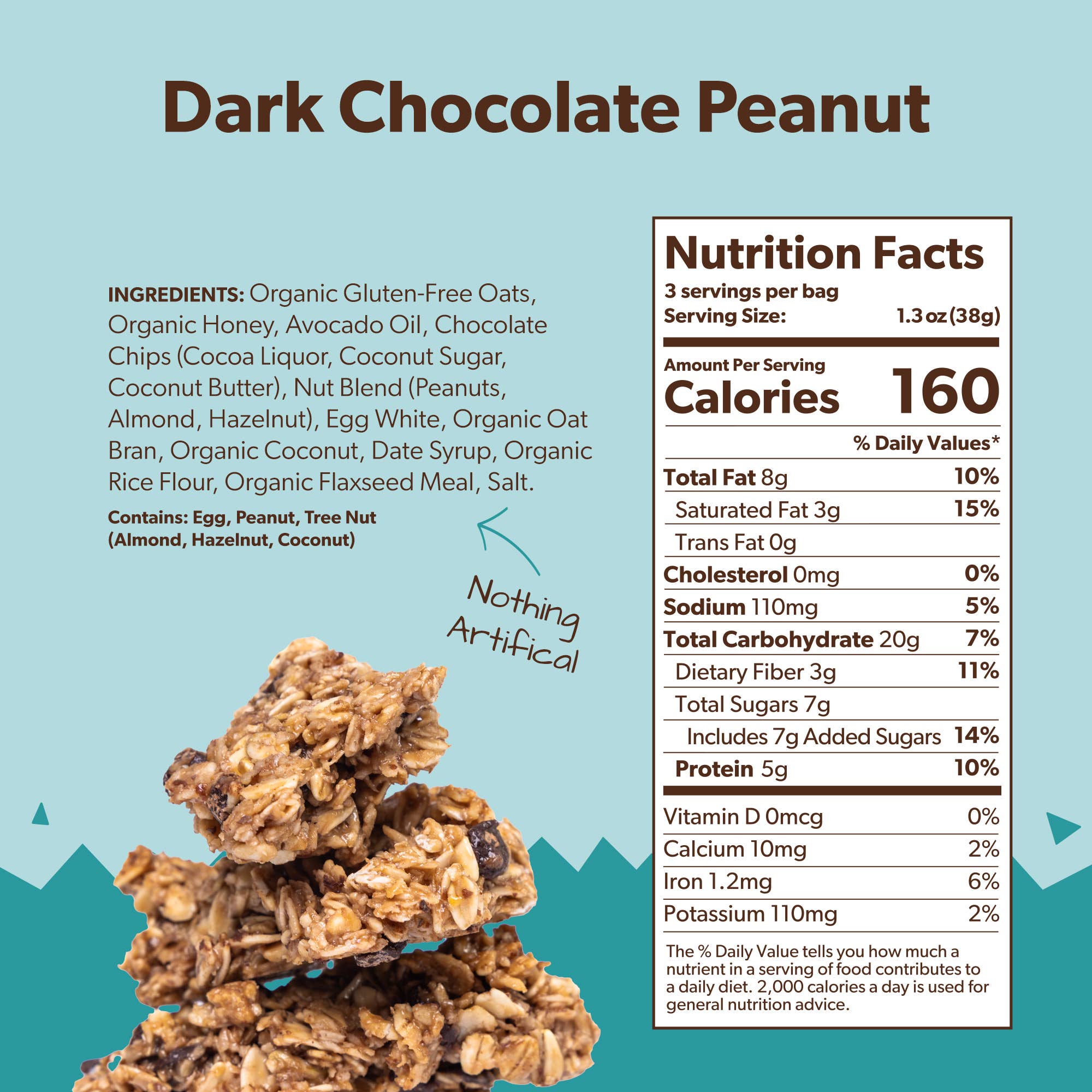 Breakin Snacks - Wholesale Granola - Dark Chocolate Peanut: Protein & Fiber Granola Bites (10pk)1