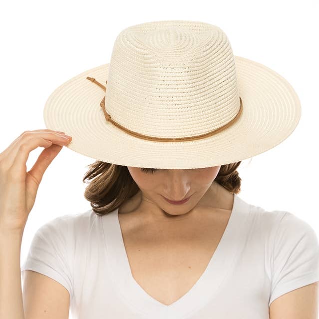 Chapeau de ranch en paille d'été - Bande nouée - 3 couleurs ! pour la vente par DNMC