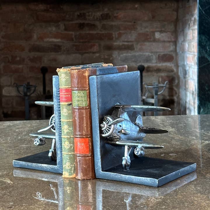 Biplane Bookends for wholesale by Bentley & Bo