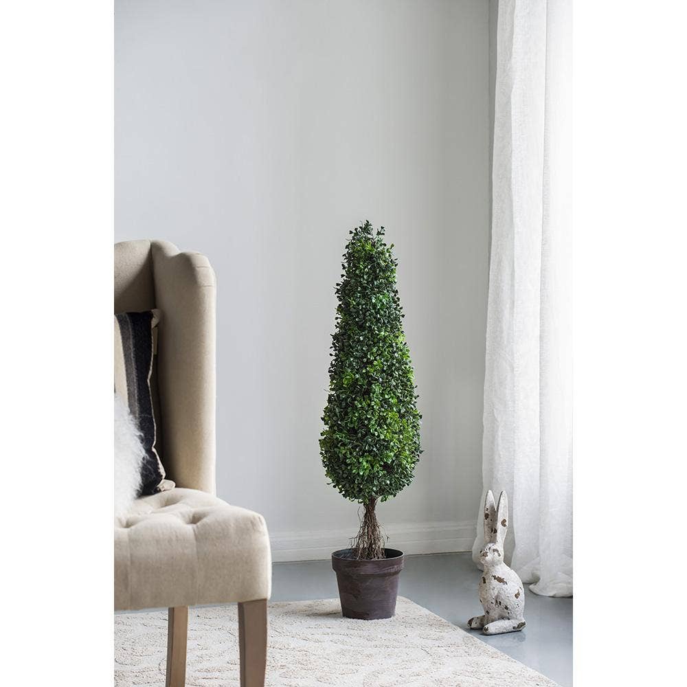 A&B Home Group Inc. - Vente Plantes artificielles - Arbre artificiel en buis de 7,5x7,5x35" dans un pot marron.0