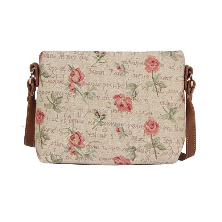 XB02-RSPK | ROSE PINK FLORAL CROSS BODY BAG PURSE HANDBAG for wholesale by SignareArt