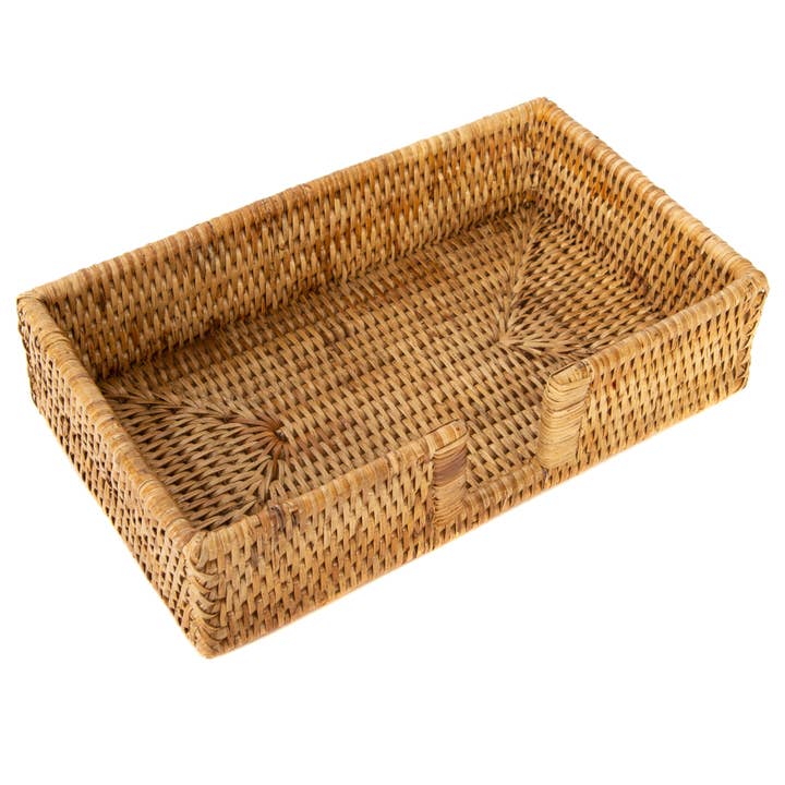 Artifacts Trading Company – wholesale Napkin holder – Rattan Guest Towel Holder with Cutout – Napkin Tray4