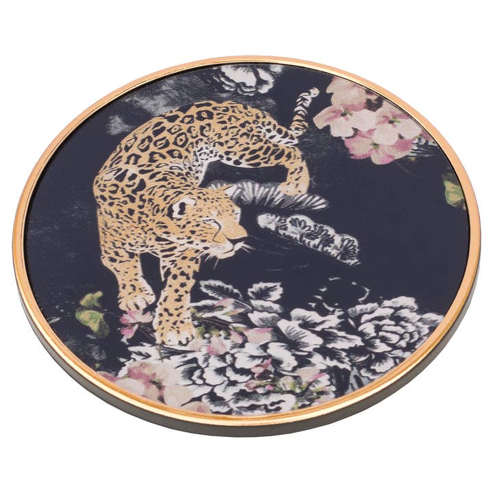 Febland – wholesale Coasters – Coasters Circular Leopard Design - Set of 43