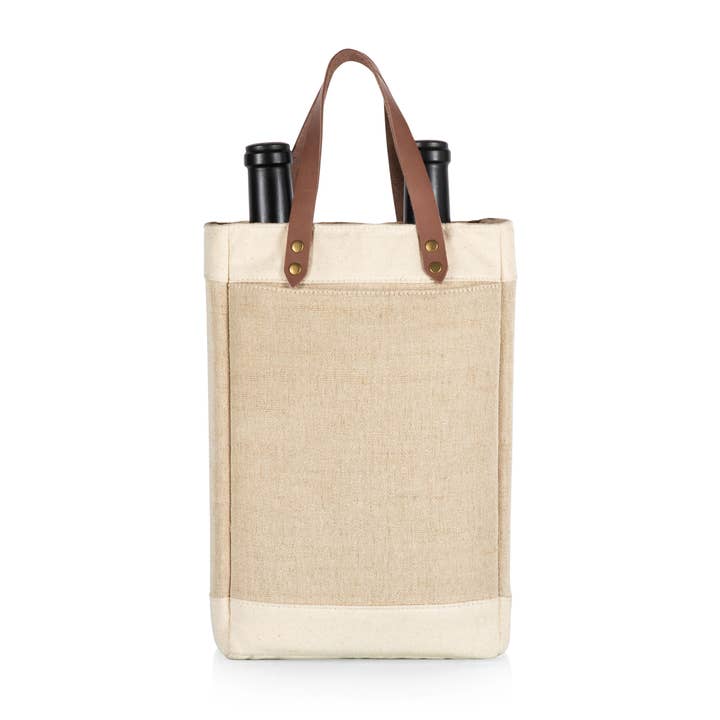Beige Pinot - Jute 2 Bottle Insulated Wine Bag for wholesale on Faire