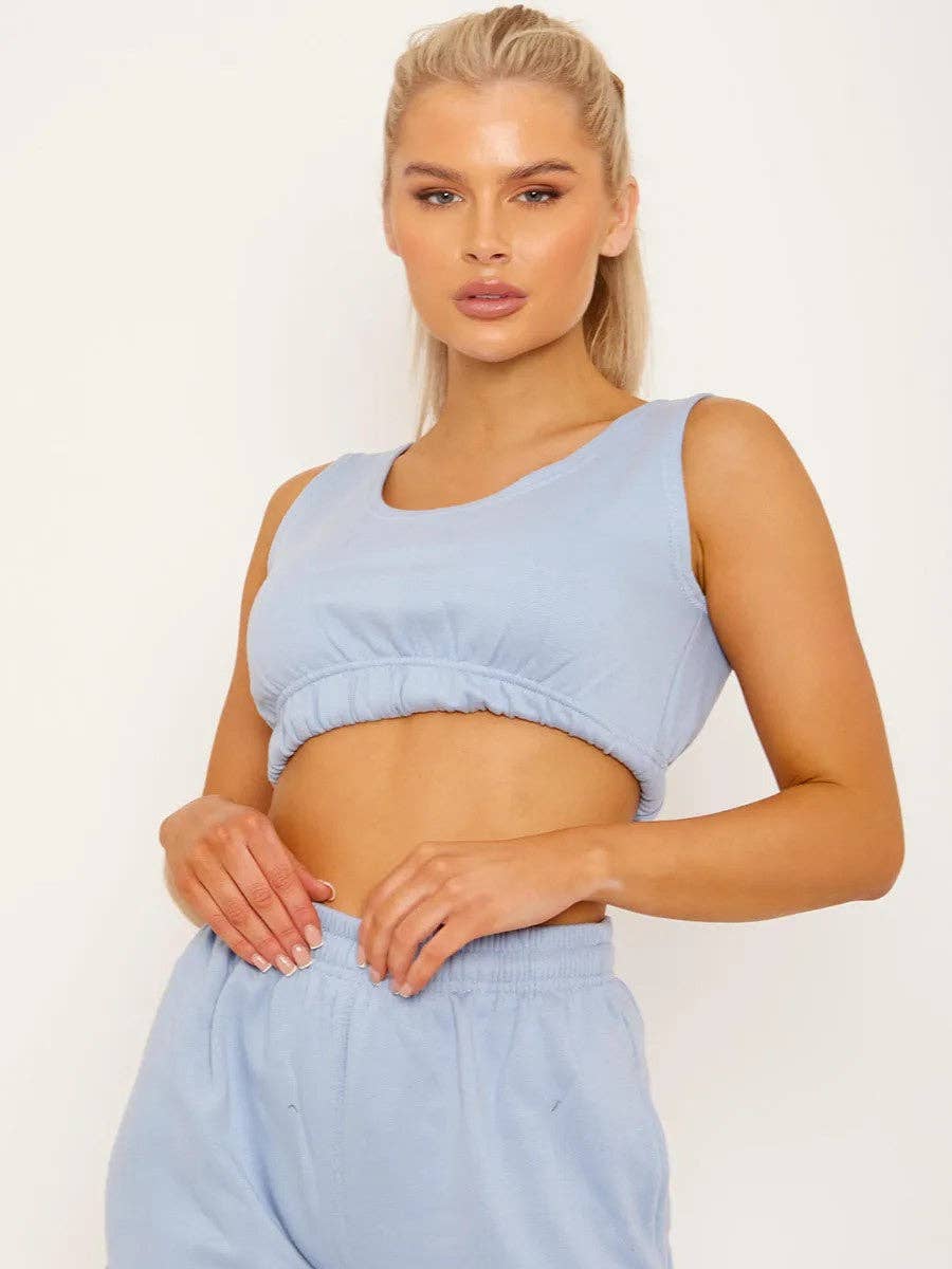 Stylewise Direct – wholesale Top & pants set (NOT Loungewear) – Women's – Plus Size Fleeced Crop Top & Cargo Jogger Co-ord0
