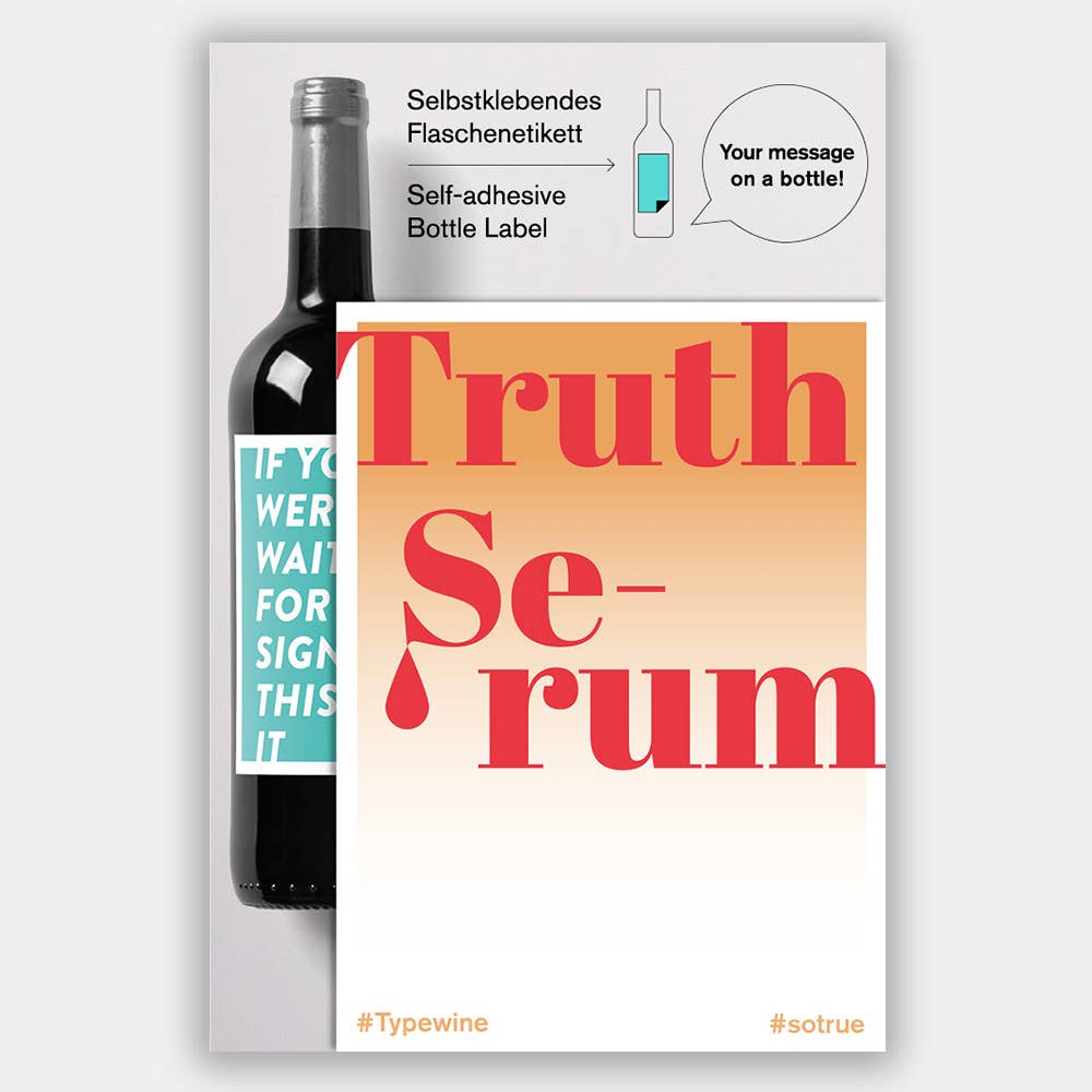 Typewine - Wholesale Gift Tag Label - Truth Serum Wine Label1