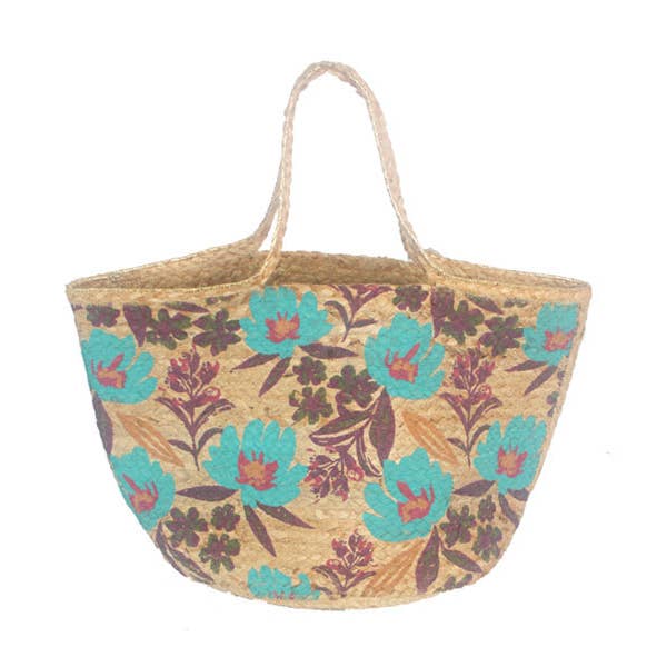 Nima Accessories Inc - Wholesale Tote Bag - Women's - Ladies Fashion Naturals Jute Flower Tote Handbag