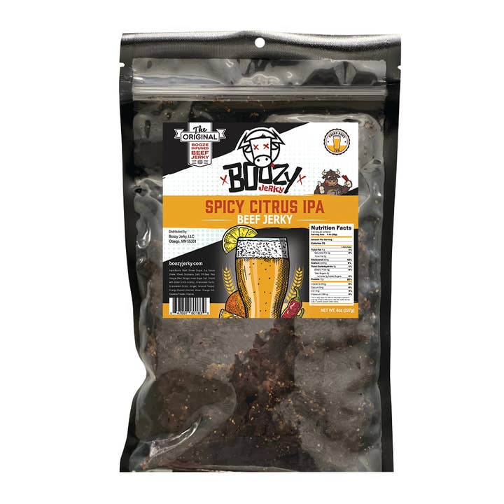 Spicy Citrus IPA Large 8oz "Growler Bag" for wholesale by Boozy Jerky