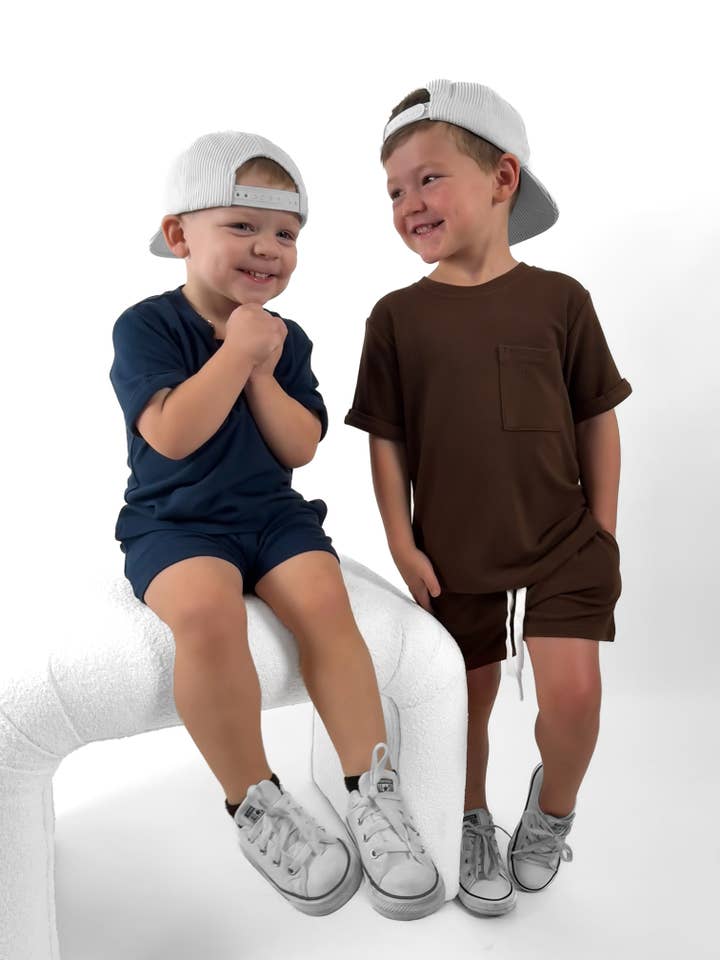 Remi + Rae Co. - Vendita all'ingrosso Maglietta - Bambini - T-SHIRT CON TASCA IN BAMBOO WAFFLE - DUSK6