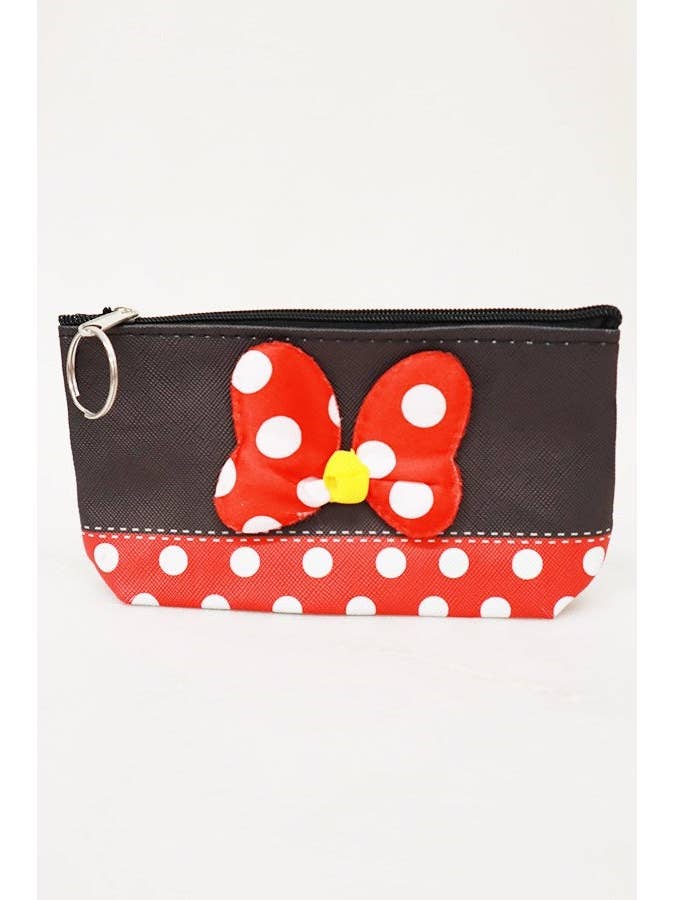 Polka Dot Bow Coin Purse for wholesale by Salt Threads Boutique