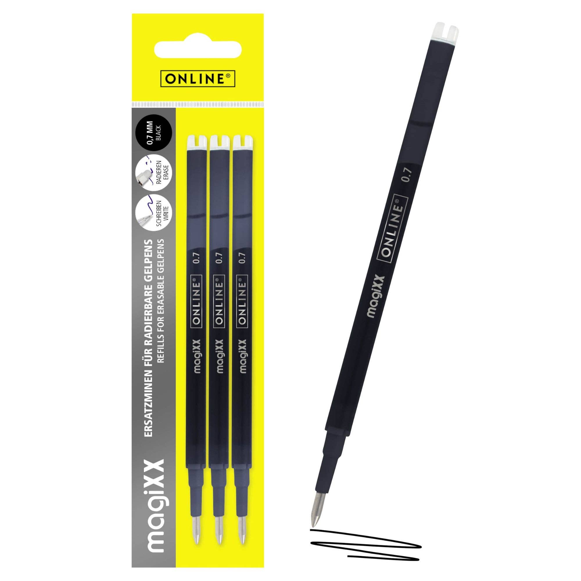 ONLINE Schreibgeräte GmbH - Wholesale Pen - 3 x pack of 3 refills for erasable gelpens black0