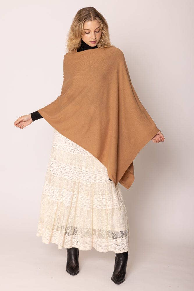 MiMi Wholesale - Wholesale Poncho - Women's - CCP320056 Juney Soft Classic Knit Poncho Ruana28
