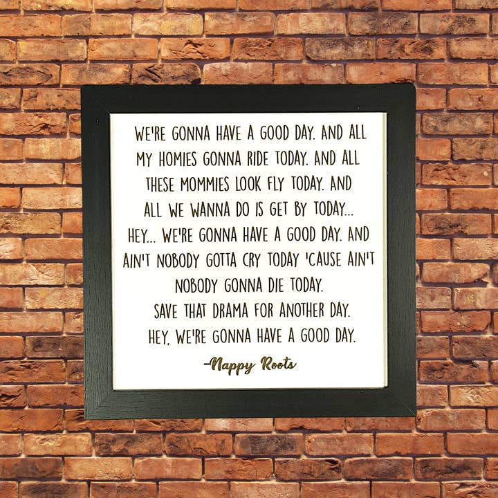 Mankin Laserworks - Vente Pancarte - Paroles de chansons de votre choix Gravé et encadré 8 « x8"2