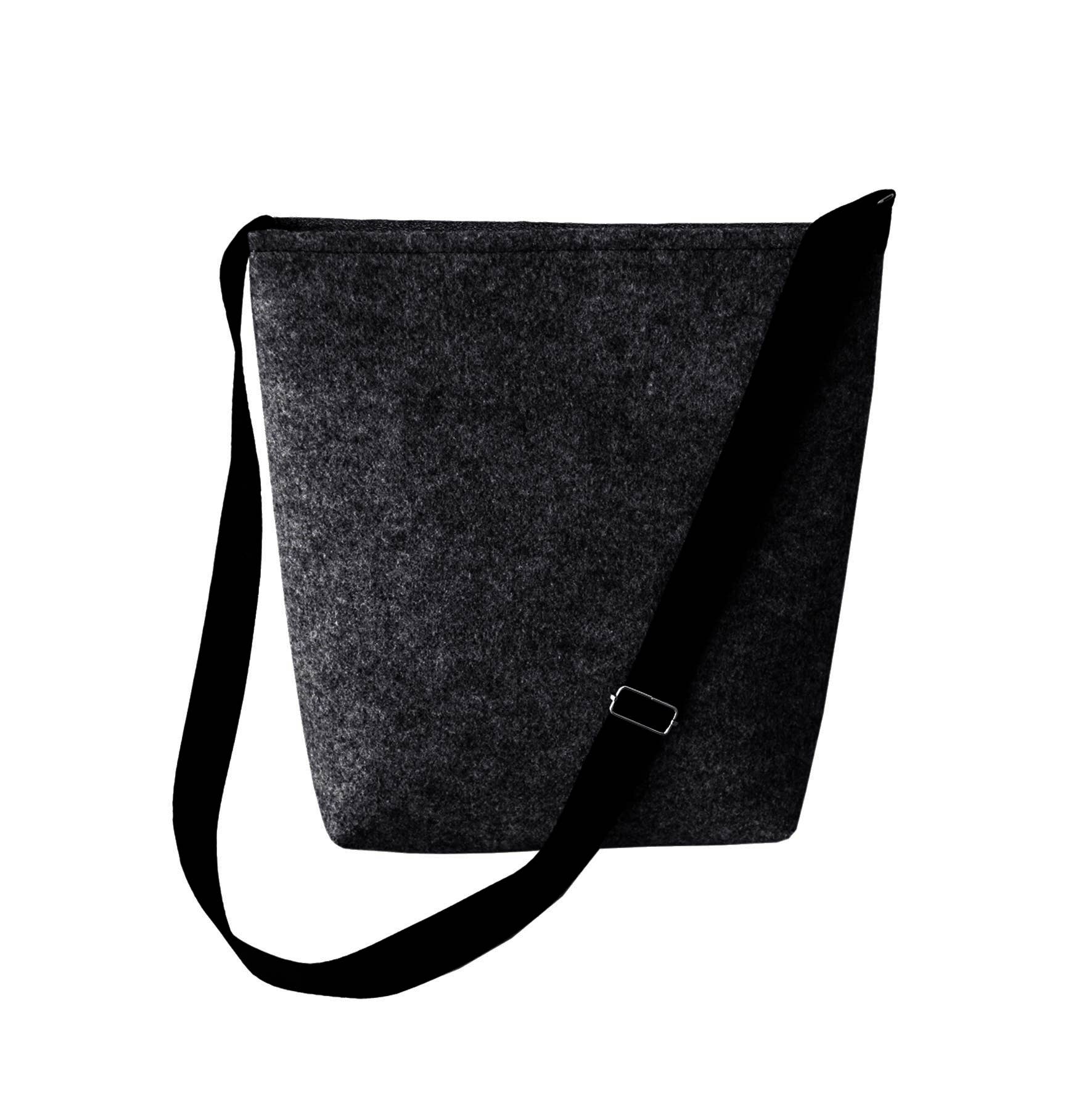 IngrossoBertoni by INCI Srl - Vente Tote bag – femme - Sac à bandoulière en feutre noir Bertoni Funky Anthracite2