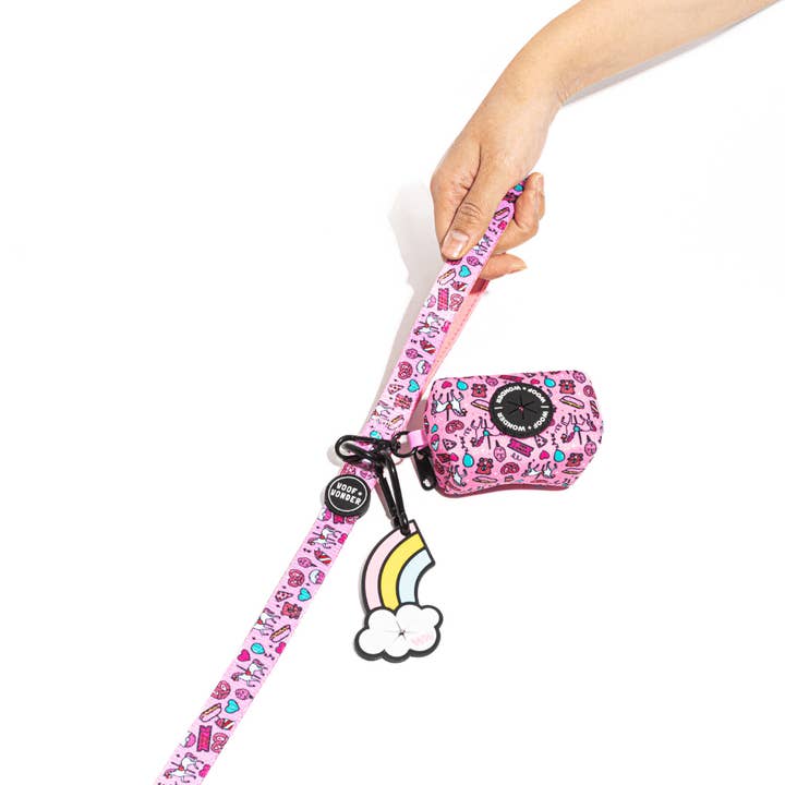 Pink Carnival Dog Leash with Neoprene Comfort Grip for wholesale by Woof & Wonder