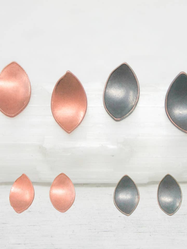 Copper Stud Post Petl Earrings, Minimalist Copper Jewelry for wholesale by Rising Jewelry