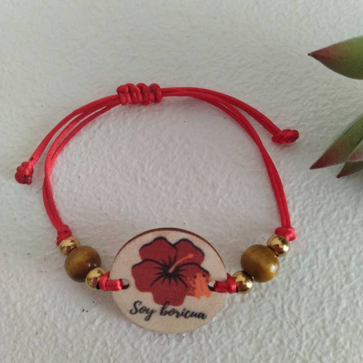 Handmade adjustable bracelet "soy boricua" maga flower design and other Purchase Wholesale insumos para tatuajes. Free Returns & Net 60 Terms on Faire trending on Faire.