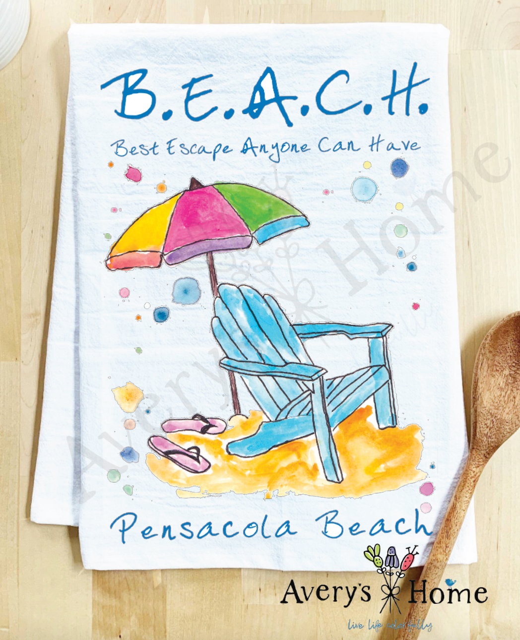 Avery's Home - Wholesale Tea Towel - Beach Vacation Souvenir Customizable Tea Towel12