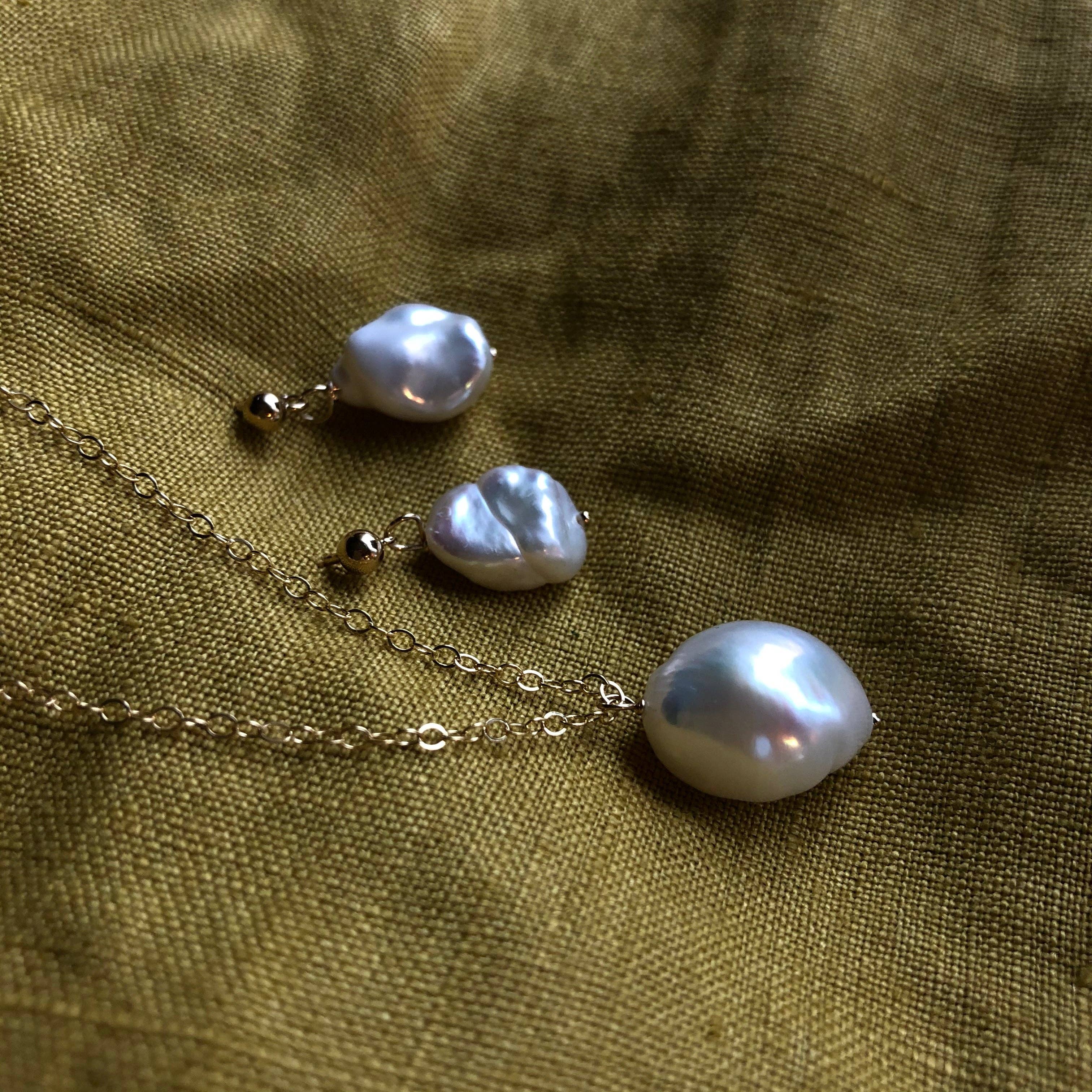 Naked Sage - Vente Boucles d'oreilles pendantes - Boucles d'oreilles baroques en perles | Doré3