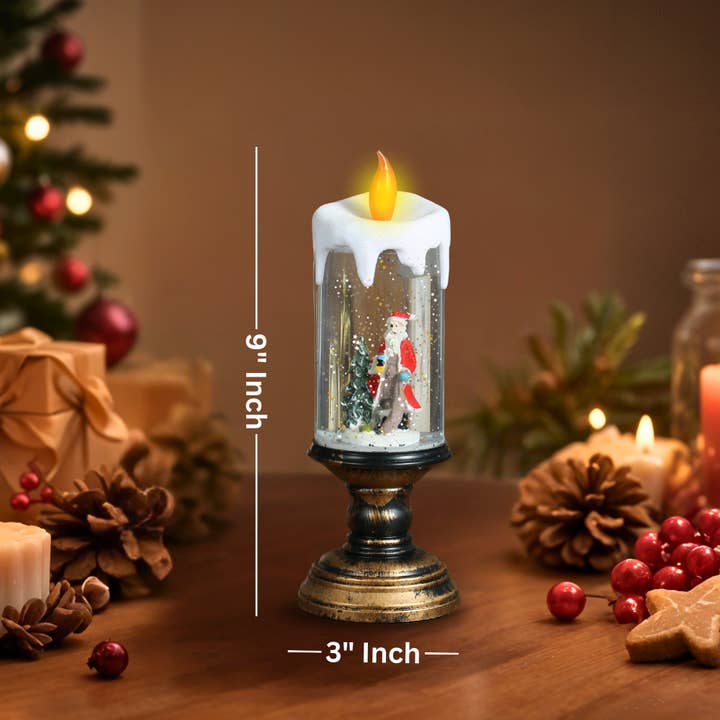 SINT - Wholesale Christmas Decoration - SINT Christmas Musical Snow Globe Candlestick Lantern3