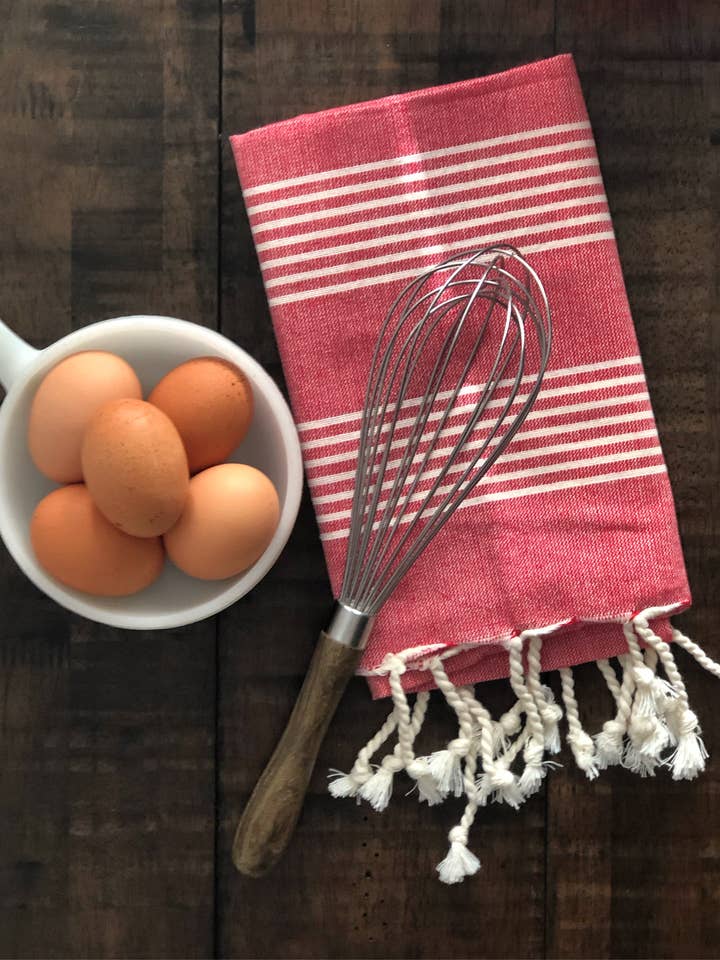 RED STRIPE HAND TOWEL for wholesale by THE RILEY/LAND COLLECTION