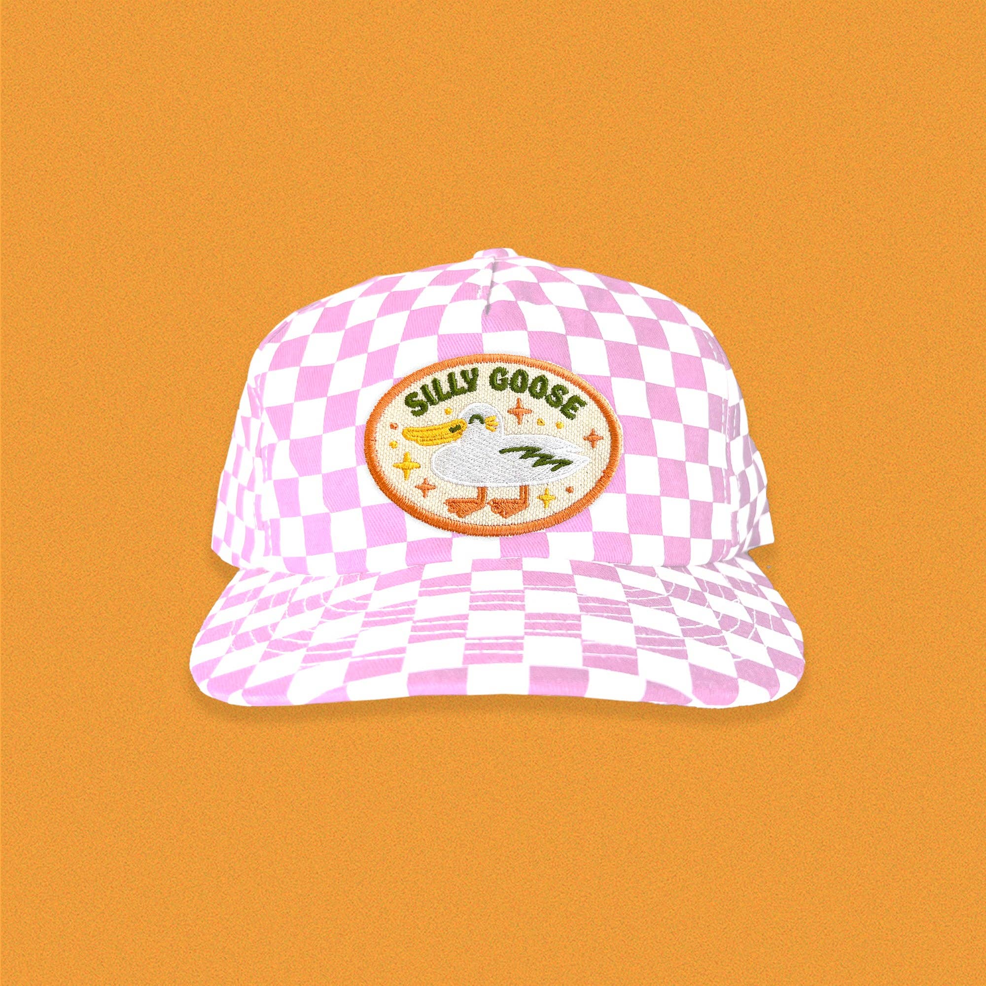 The Space Bureau - Wholesale Flat Brim Cap - Unisex - Silly Goose 5-Panel Checkered Floppy Hat4