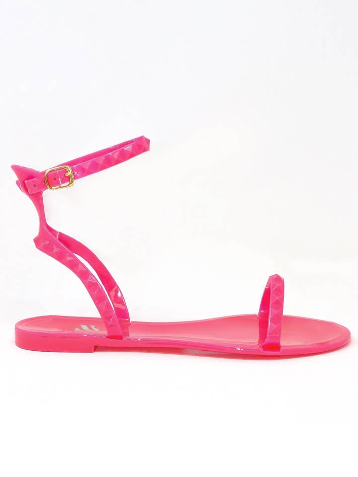 Women's Aria Neon Pink Jelly Sandals by Alexandria Brandao *M for wholesale by Shoes By Alexandria Brandao