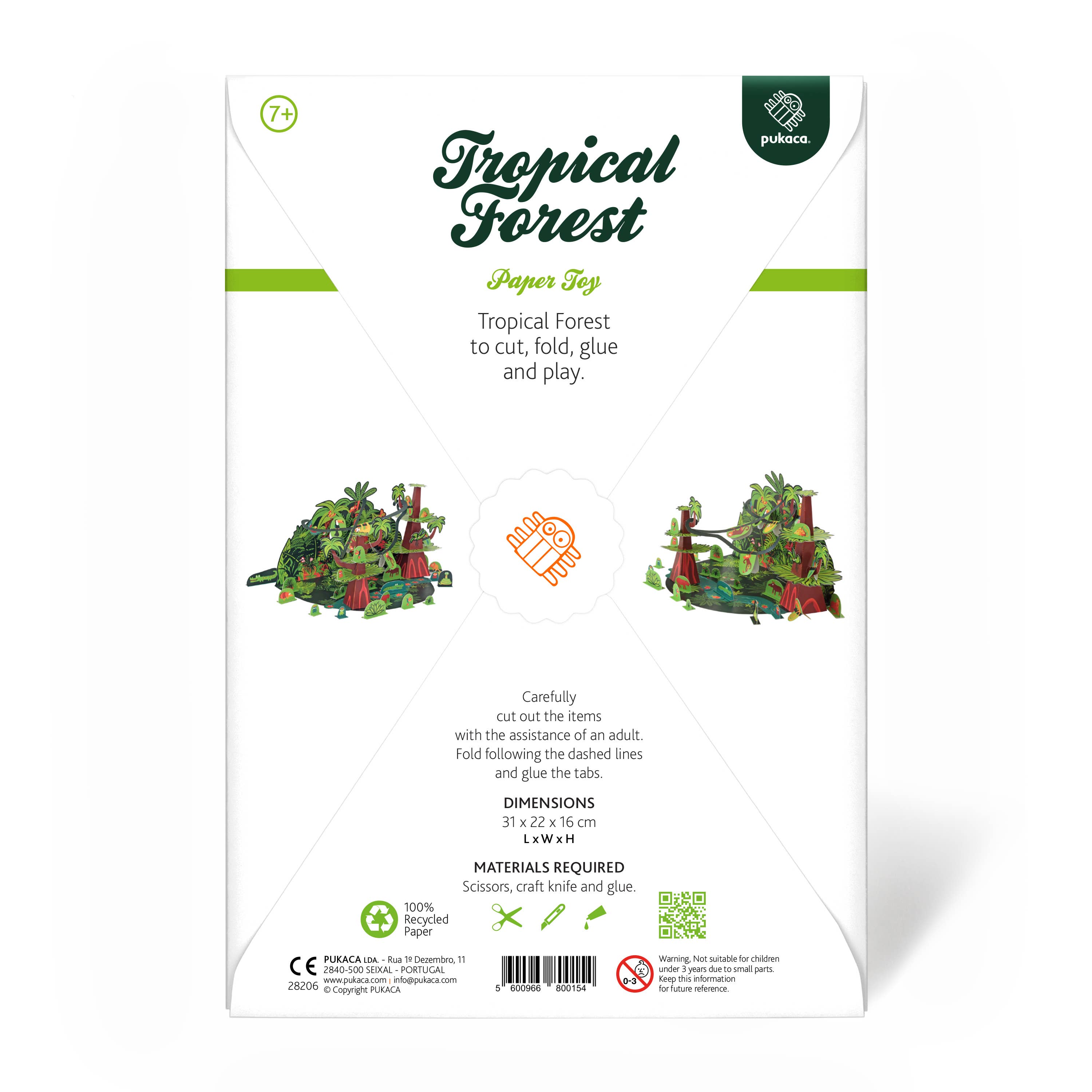 pukaca - Wholesale Toy Set - Kids - Tropical Forest Paper Toy3
