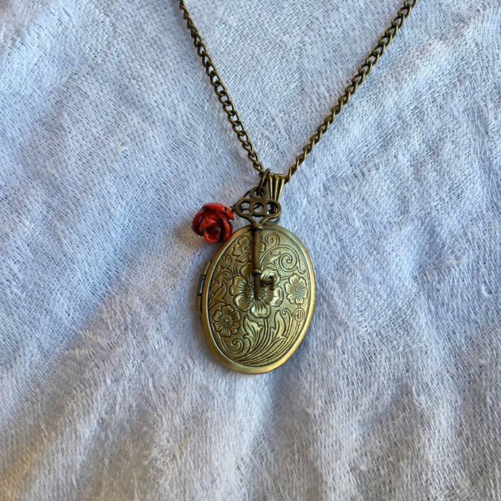 Flower Locket Necklace for wholesale by The Atlas Rose And Key