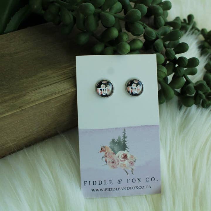 Fiddle & Fox – wholesale Stud/post earrings – 10mm Fuck/Silver Stud1