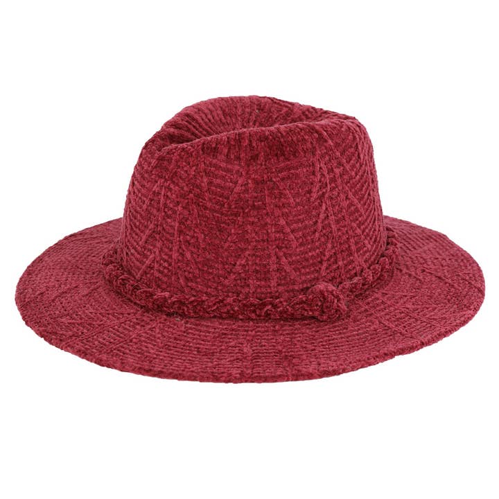 Greater Goods Imports & Wholesale - Vendita all'ingrosso Fedora - Donna - HT0001 MH0171 Fedora a Motivo Chenille3