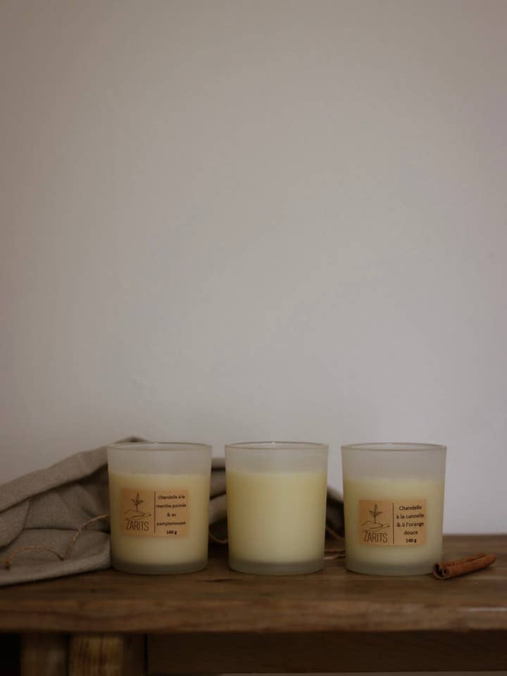 Trio de chandelles pour la vente par Zarits Verte Planète